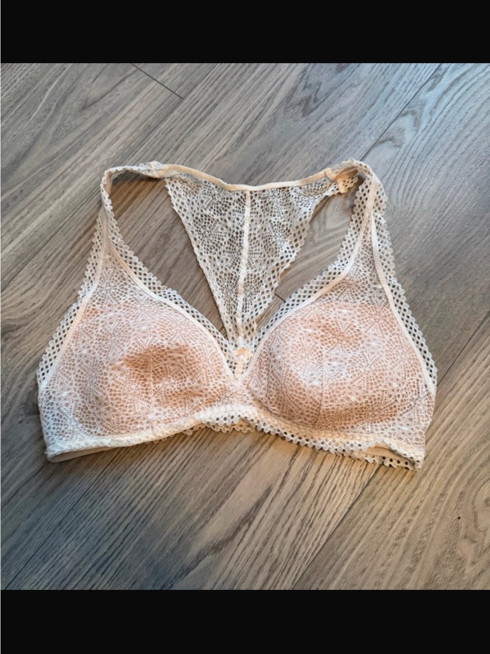 Victoria's Secret Lace Racerback Bralette - Light Beige
